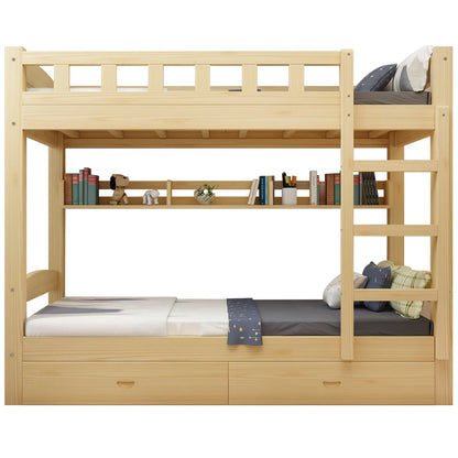 Modern Wooden Bunk Bed — Safe & Stylish Kids' Bedroom Furniture