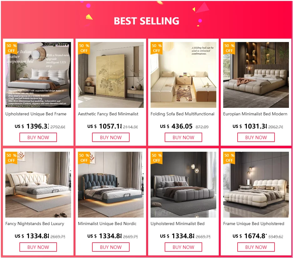 European Minimalist Waterproof Bed Frame with Headboard