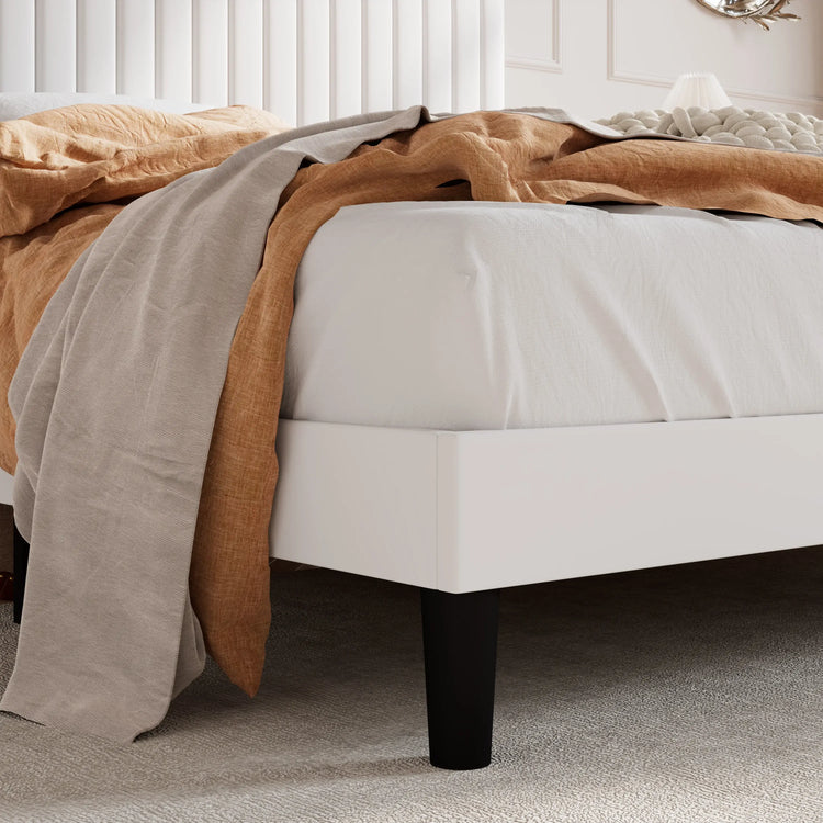 Velvet Platform Bed Frame – Adjustable Headboard & Storage