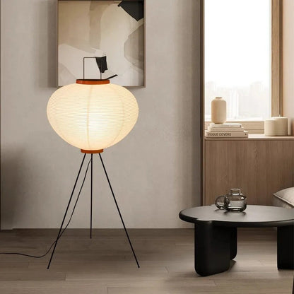 Wabi-Sabi Rice Paper Floor Lamp – Noguchi Style