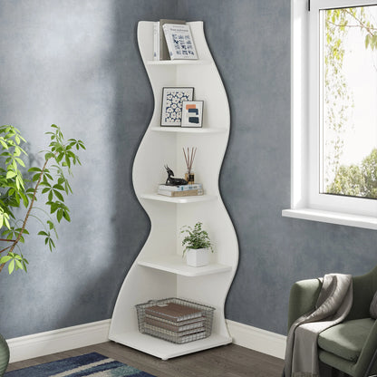 The Corner That Finally Does Something — Tribesigns 5-Tier Wall Corner Bookshelf & Plant Stand