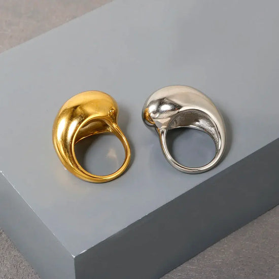 Crystal Zircon Stacking Ring — 18K Gold or Silver Plated, Stainless Steel