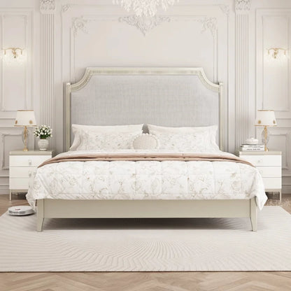 European Minimalist Waterproof Bed Frame with Headboard