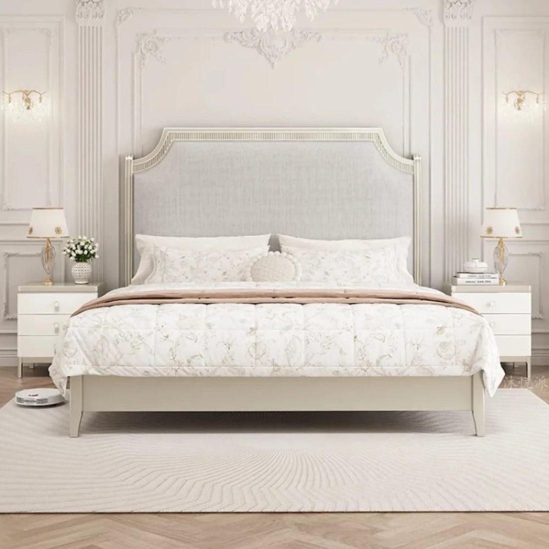 European Minimalist Waterproof Bed Frame with Headboard
