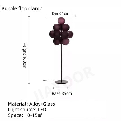 The Grape Cluster — Sculptural Glass Floor Lamp with Warm LED Glow