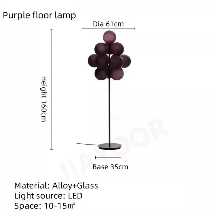 The Grape Cluster — Sculptural Glass Floor Lamp with Warm LED Glow Jonine’s Corner