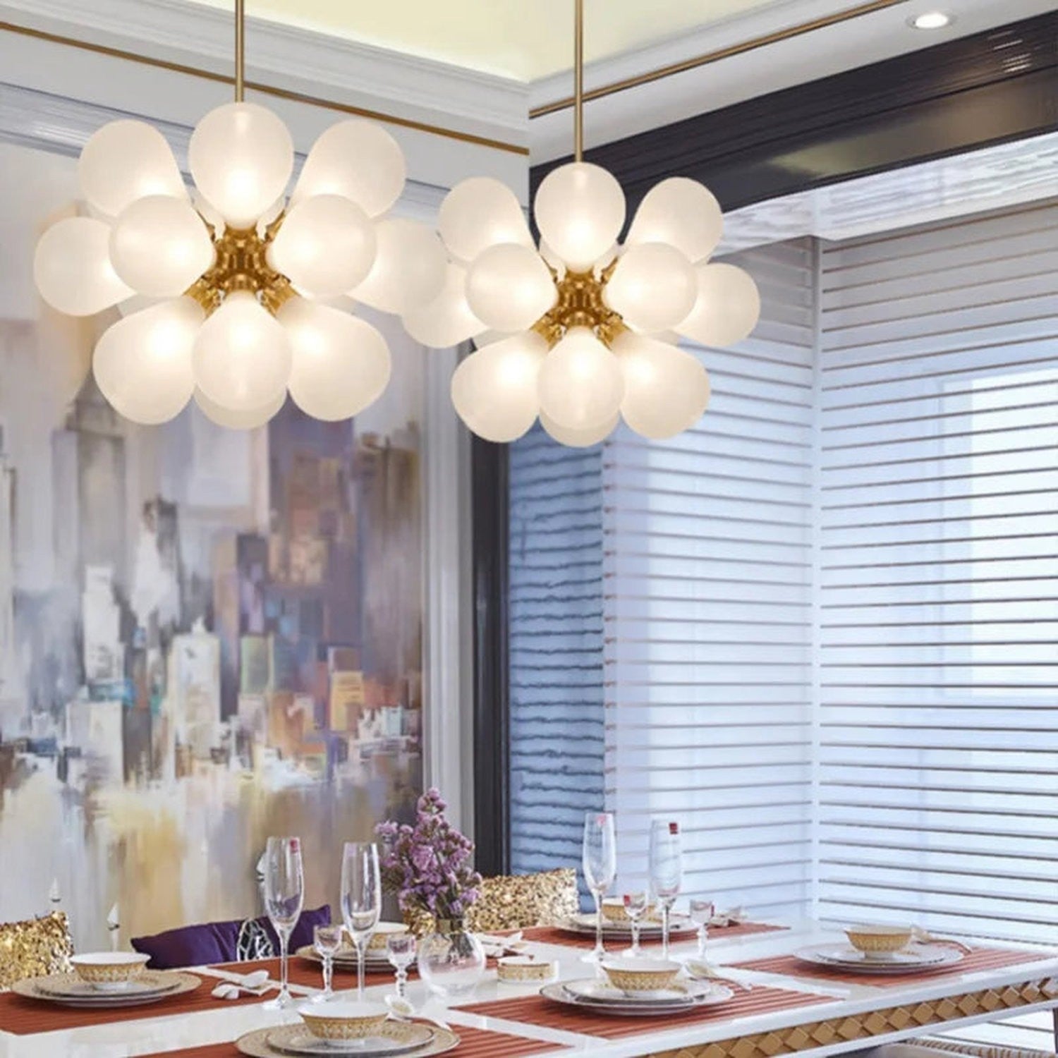 Suspended in Light — Designer Glass Bubble Chandelier for Bedroom &amp; Living Room
