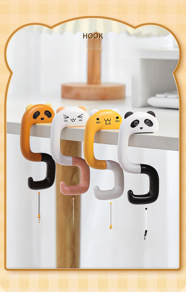 Hang It, Hide It — No-Drill Desk Side Hanging Organizer with Bag Hook