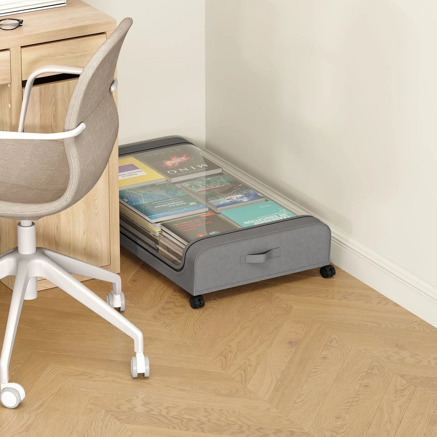 Under-Bed Rolling Storage Organizer with Wheels — Dust-Proof Drawer