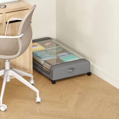 Under-Bed Rolling Storage Organizer with Wheels — Dust-Proof Drawer