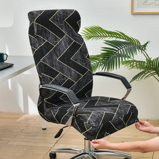 Fresh Look, Same Chair — Elastic Rotating Office Chair Cover with Back Protection