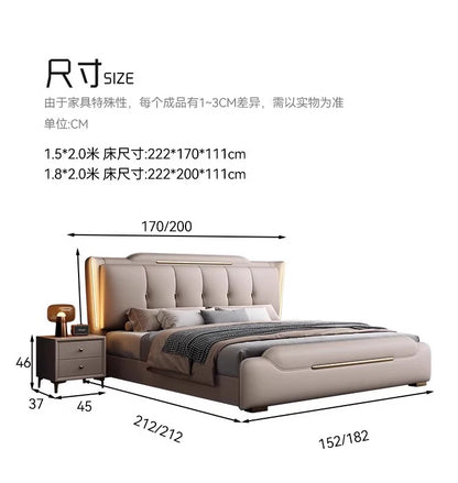 French King Upholstered Bed — Double Lounge Bedroom Frame