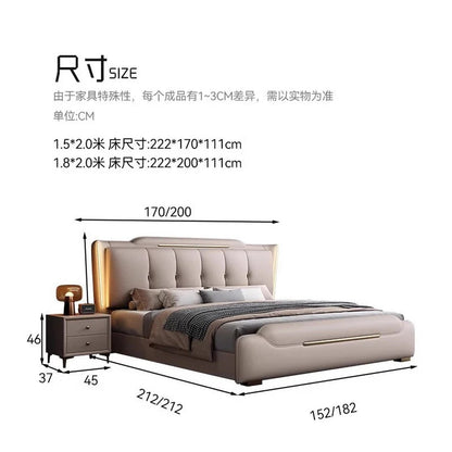 French King Upholstered Bed — Double Lounge Bedroom Frame