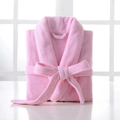 Wrapped in Warmth — 100% Cotton Terry Bathrobe for Women