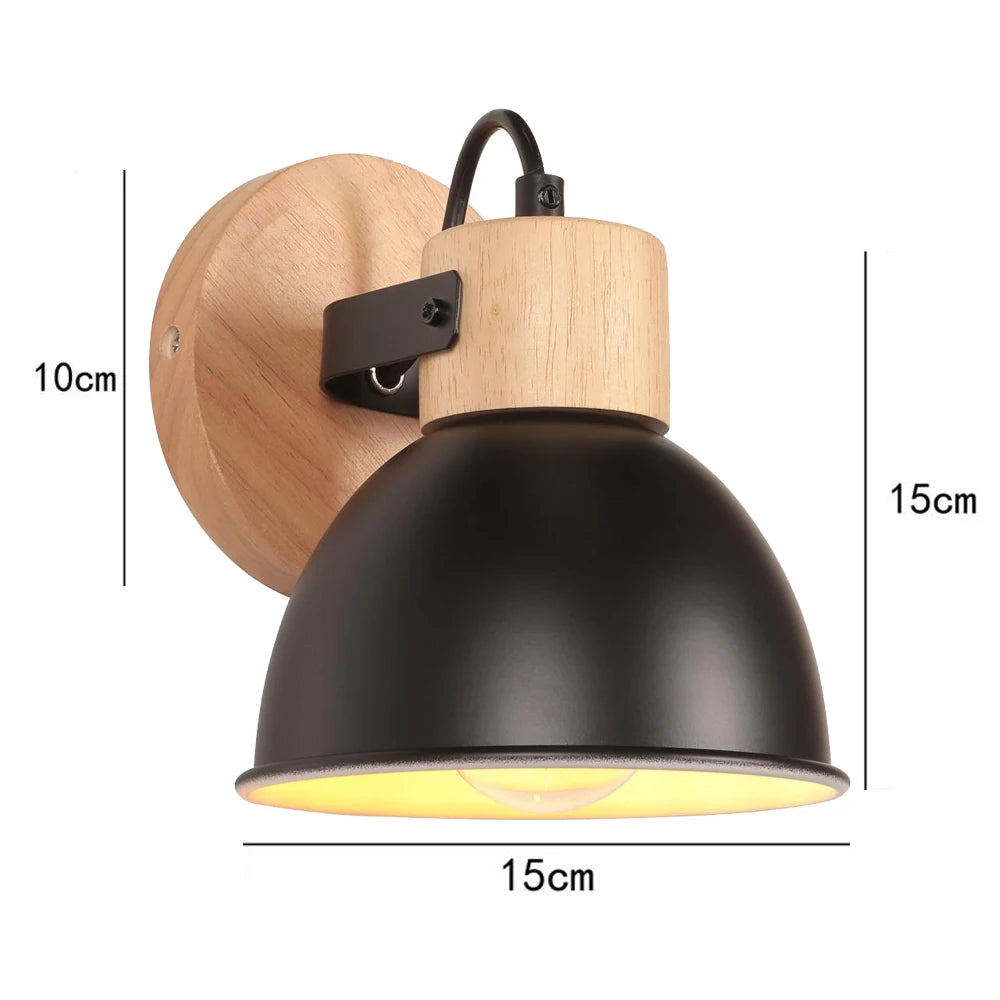 Nordic LED Wall Lamp Wood Creative Lighting Fixture Guest Room Balcony Staircase Sconce Bedroom Bedside Decor Light Chandelier Jonine&