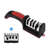 4-Stage Kitchen Knife Sharpener Tungsten Steel/Ceramic Sharpening System Handheld Sharpeners with Non Slip Base Kitchen Knives Jonine&
