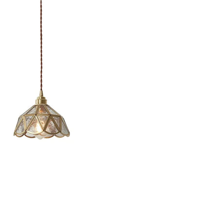 Retro Brass Glass Pendant Light