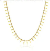 Gold Heart Toggle Necklace — Beaded Chain Gift for Her