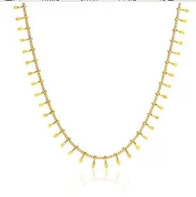 Gold Heart Toggle Necklace — Beaded Chain Gift for Her