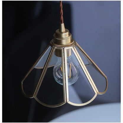 Retro Brass Glass Pendant Light