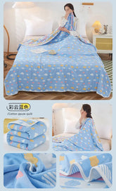 Cool Breathability Summer Quilt Multi-functional Cotton Gauze Fabric Towel Blanket Thin Breathable Duvet Skin-friendly Comforter