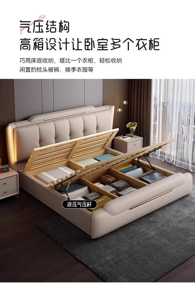 French King Upholstered Bed — Double Lounge Bedroom Frame