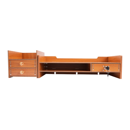 Lift, Store, Organise — Monitor Stand with Drawers, Key Hook & Phone Holder