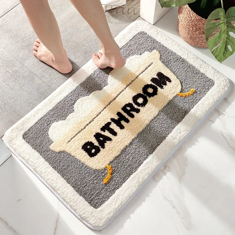 Cozy Underfoot — Non-Slip Faux Wool Bath Mat, Quick Dry