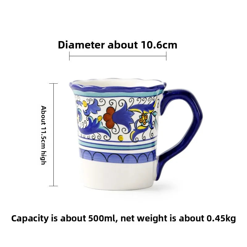 Hand-Painted Ceramic Steak Plate — Irregular Western Dinnerware