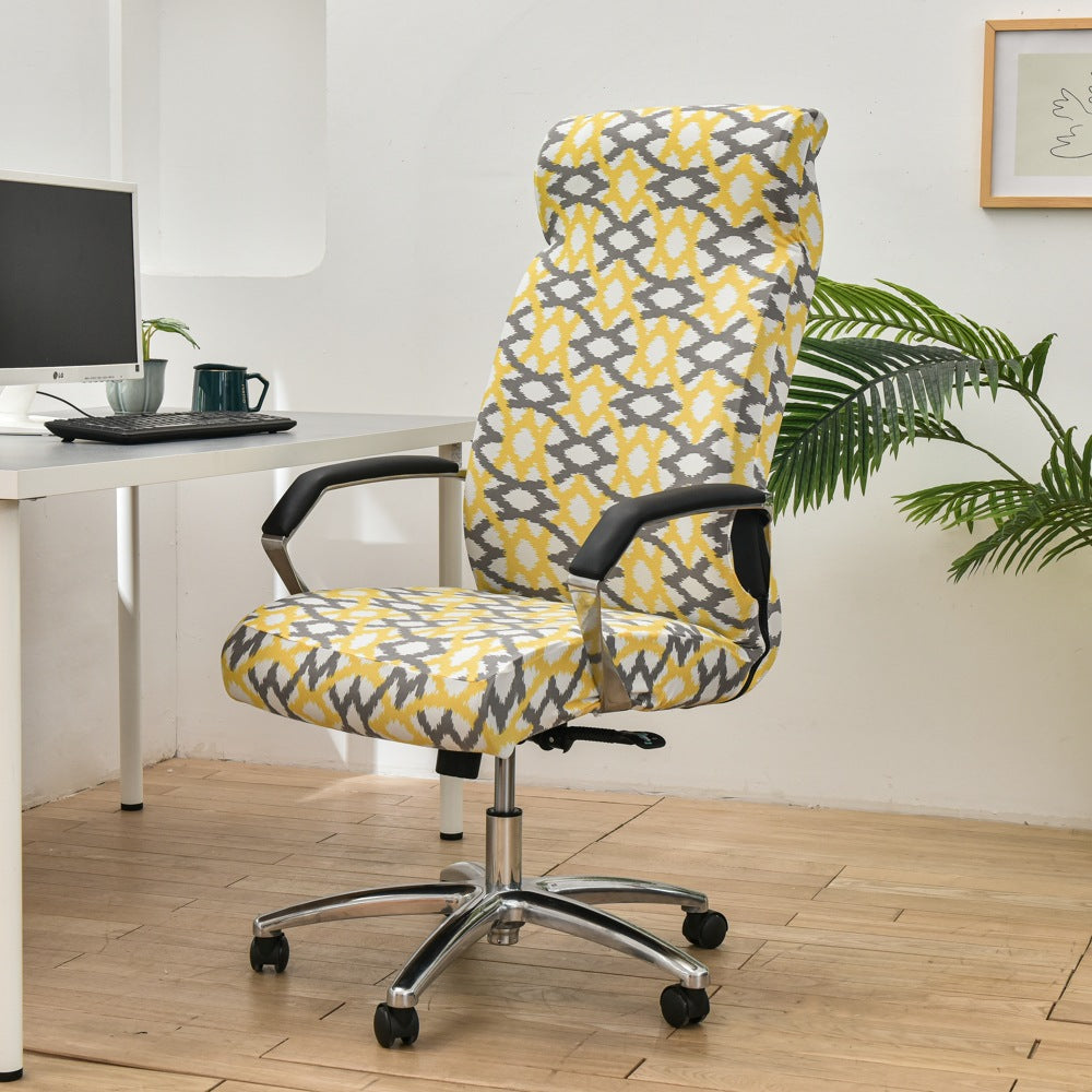 Fresh Look, Same Chair — Elastic Rotating Office Chair Cover with Back Protection
