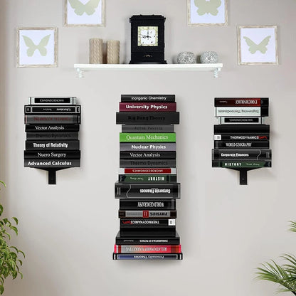 Modern Metal 2-Tier Bookshelf — Minimalist Wall Bookcase