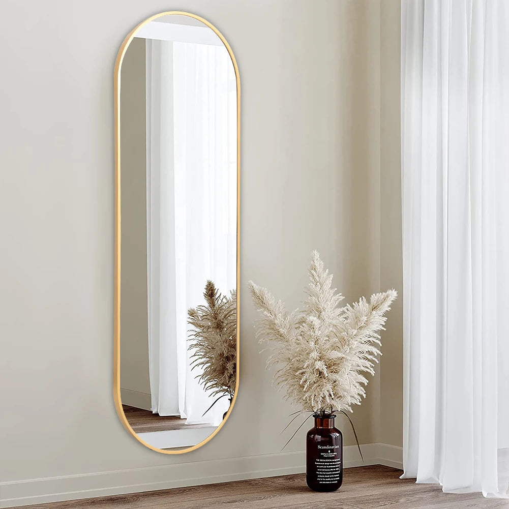 The Mirror That Opens the Room — Oversized Oval Full-Length Mirror