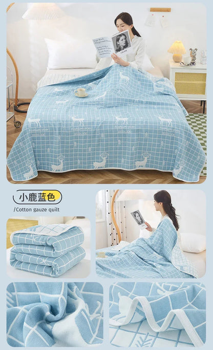 Cotton Gauze Summer Quilt — Plaid