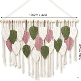 Boho Home Decoration, Macrame Tapestry Macrame Leaf Feather Wall Hanging Decor for Living Room Bedroom, Boho Wall Art Home Decor Jonine’s Corner