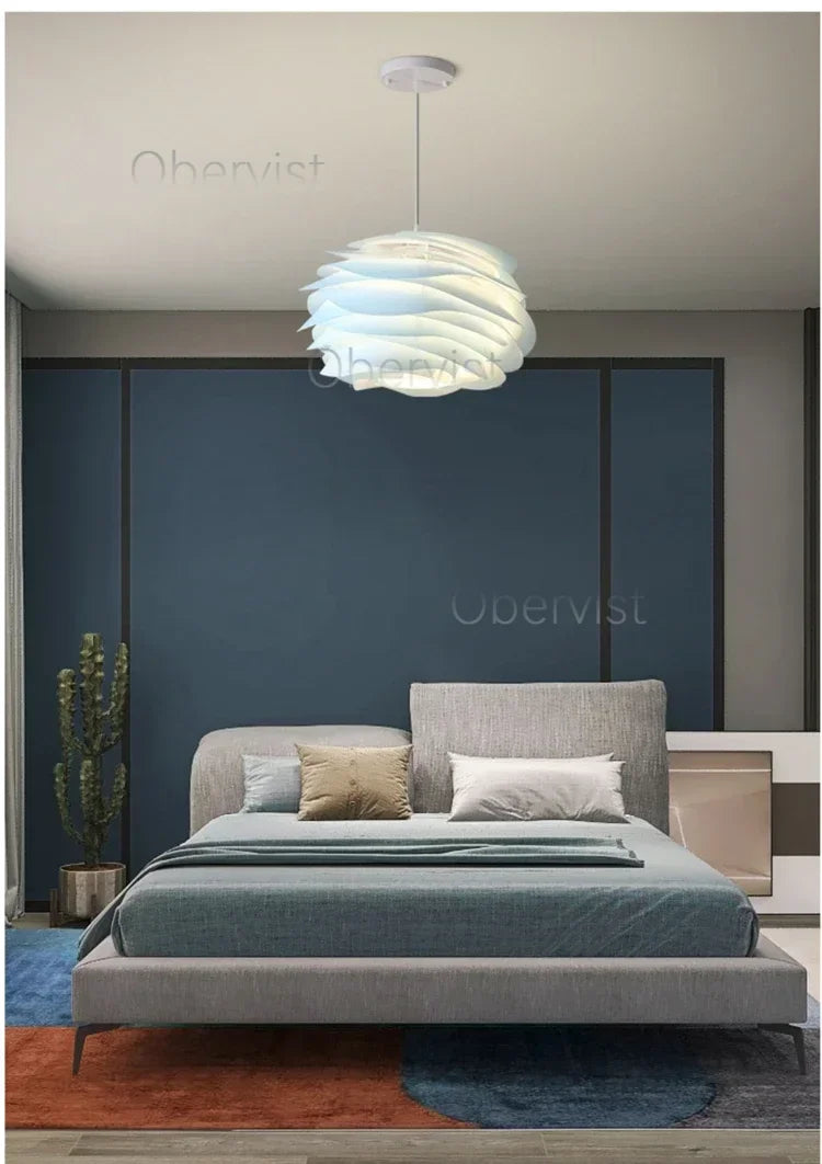 White Rose Petal Pendant Light — Nordic Sculptural Chandelier Jonine&