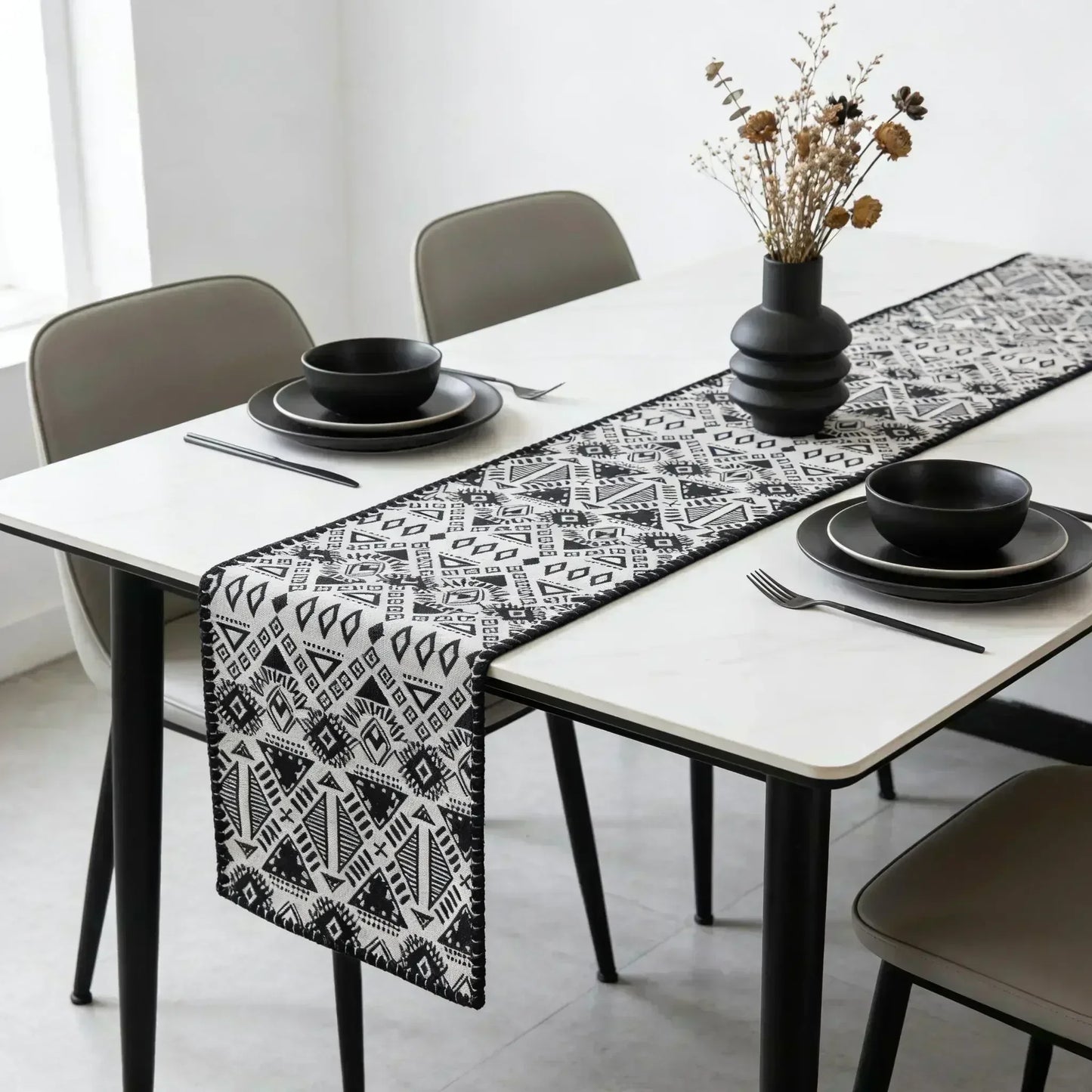 Nordic Cotton Linen Table Runner — Multiple Sizes & Patterns