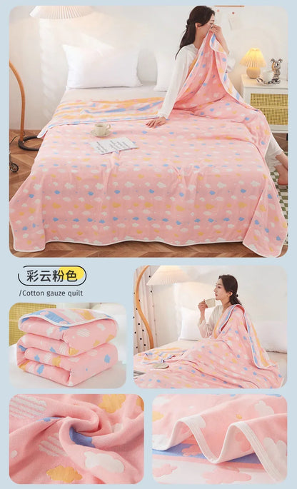 Cotton Gauze Summer Quilt — Plaid