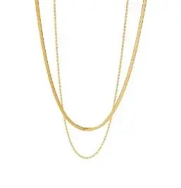 Gold Heart Toggle Necklace — Beaded Chain Gift for Her