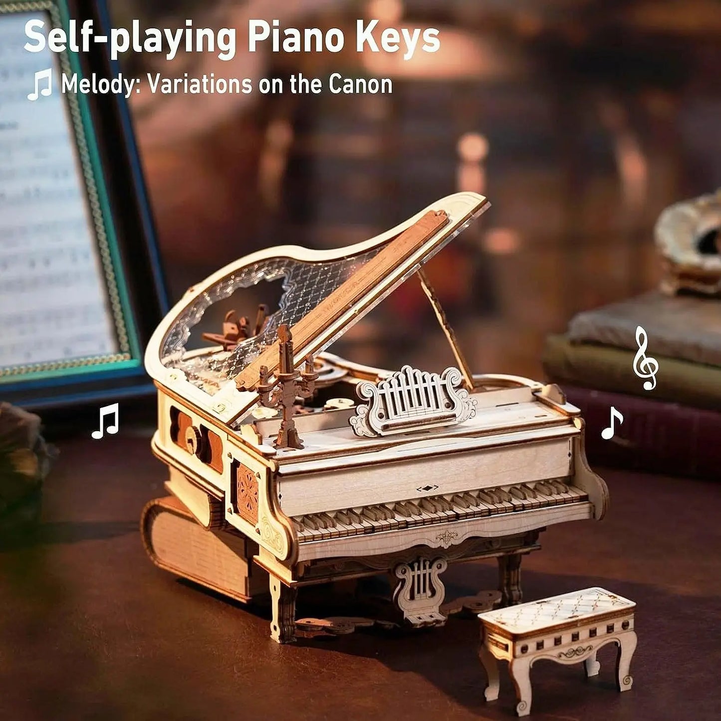 ROKR Magic Piano — 3D Wooden Puzzle Music Box