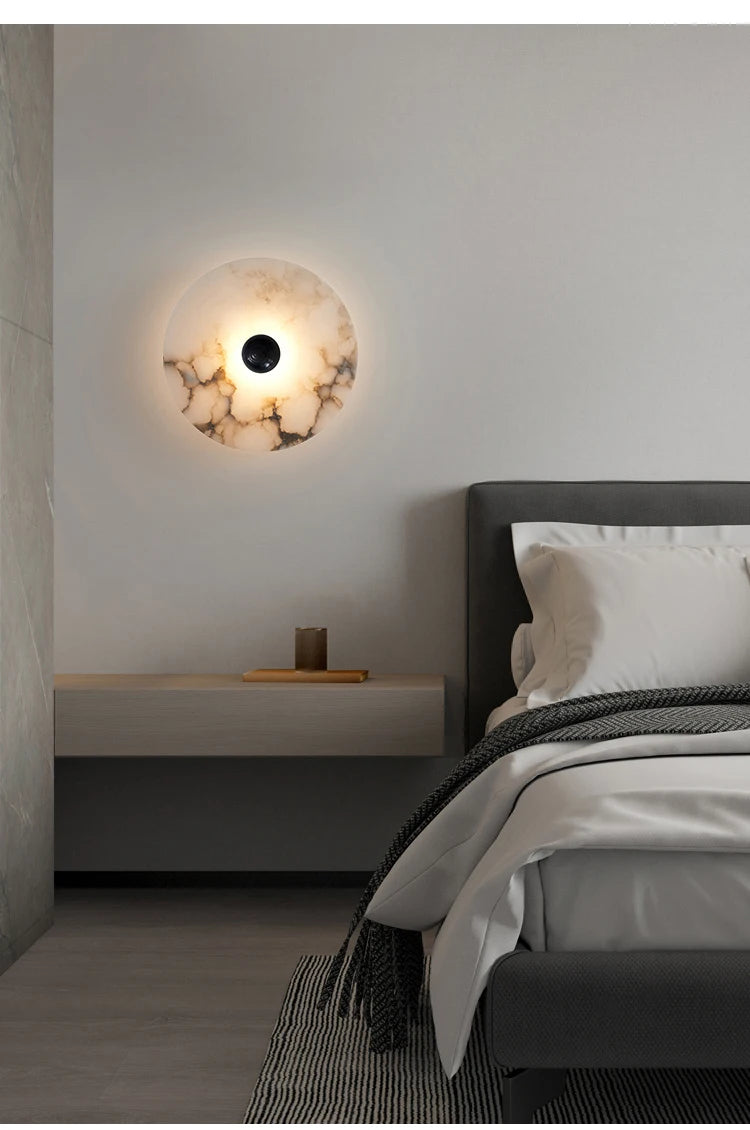 Marble Wall Sconce — Luxury Stone Wall Lamp for Living Room, Bedroom & Bathroom