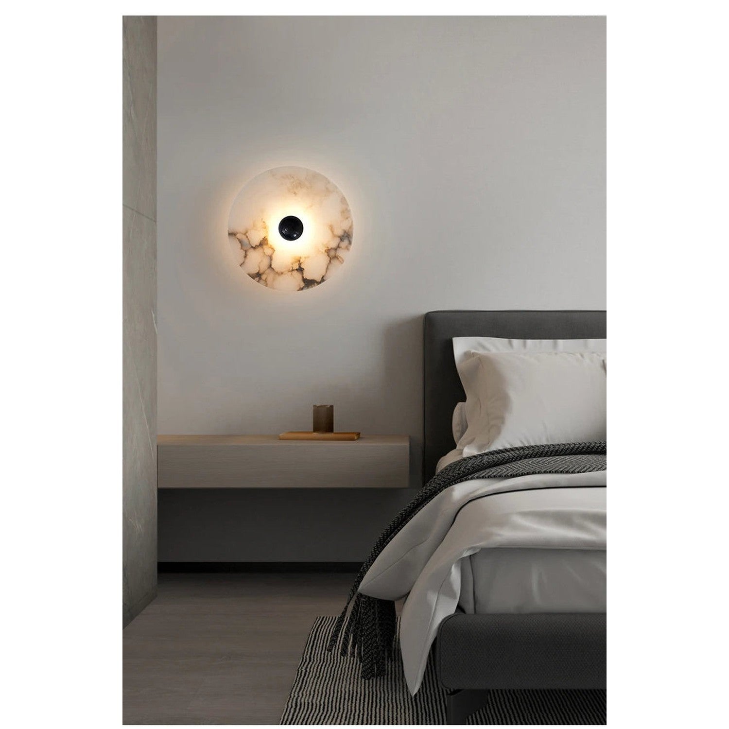 Marble Wall Sconce — Luxury Stone Wall Lamp for Living Room, Bedroom &amp; Bathroom