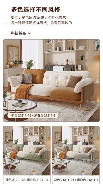 Cream Luxury Corner Sofa — Modern 3-Seat Living Room Sofa