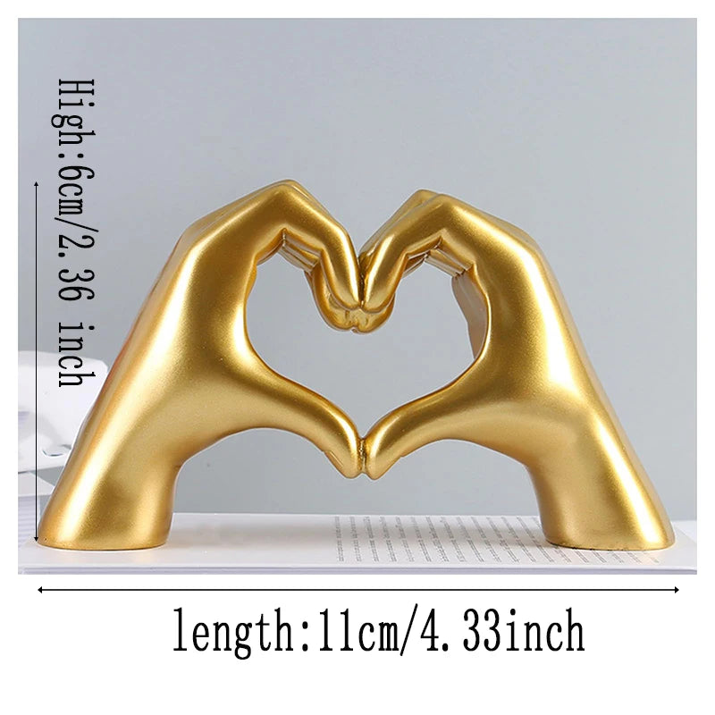 Heart Hand Love Sculpture — Nordic Luxury Desktop Decor