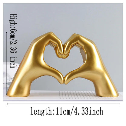 Heart Hand Love Sculpture — Nordic Luxury Desktop Decor