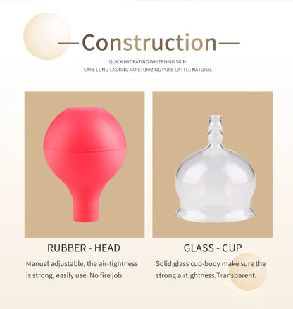 Rubber Vacuum Cupping Set – Glass Massage Jars for Health & Body Therapy