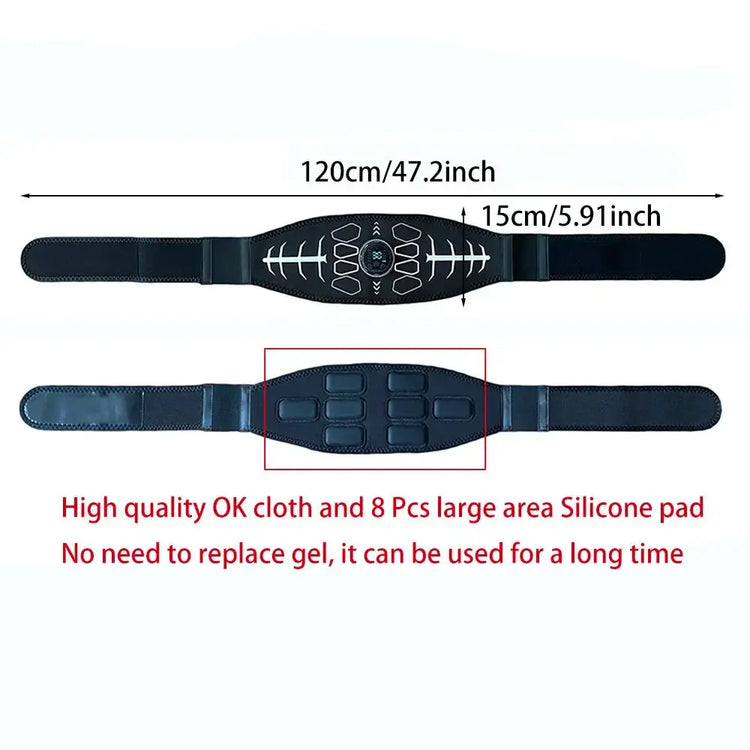 Abdominal Toning Belt Muscle Toner EMS Muscle Stimulator Abs Trainer Recharge Body Massager Weight Loss Fitness Equipment Unisex Jonine’s Corner