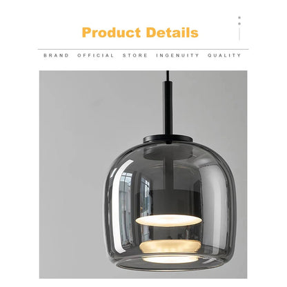 Nordic Glass LED Pendant Lamp — Modern Luxury Hanging Light for Dining Room &amp; Living Room