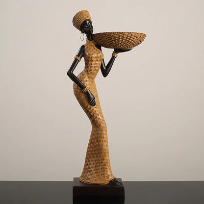 Woven in Gold — Tribal Weave Resin Sculpture in Bohemian Gold & Brown