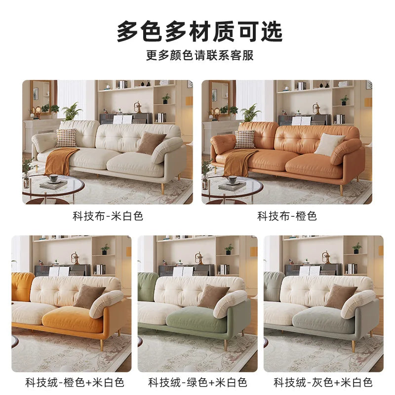 Cream Luxury Corner Sofa — Modern 3-Seat Living Room Sofa