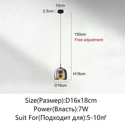 Nordic Glass LED Pendant Lamp — Modern Luxury Hanging Light for Dining Room & Living Room